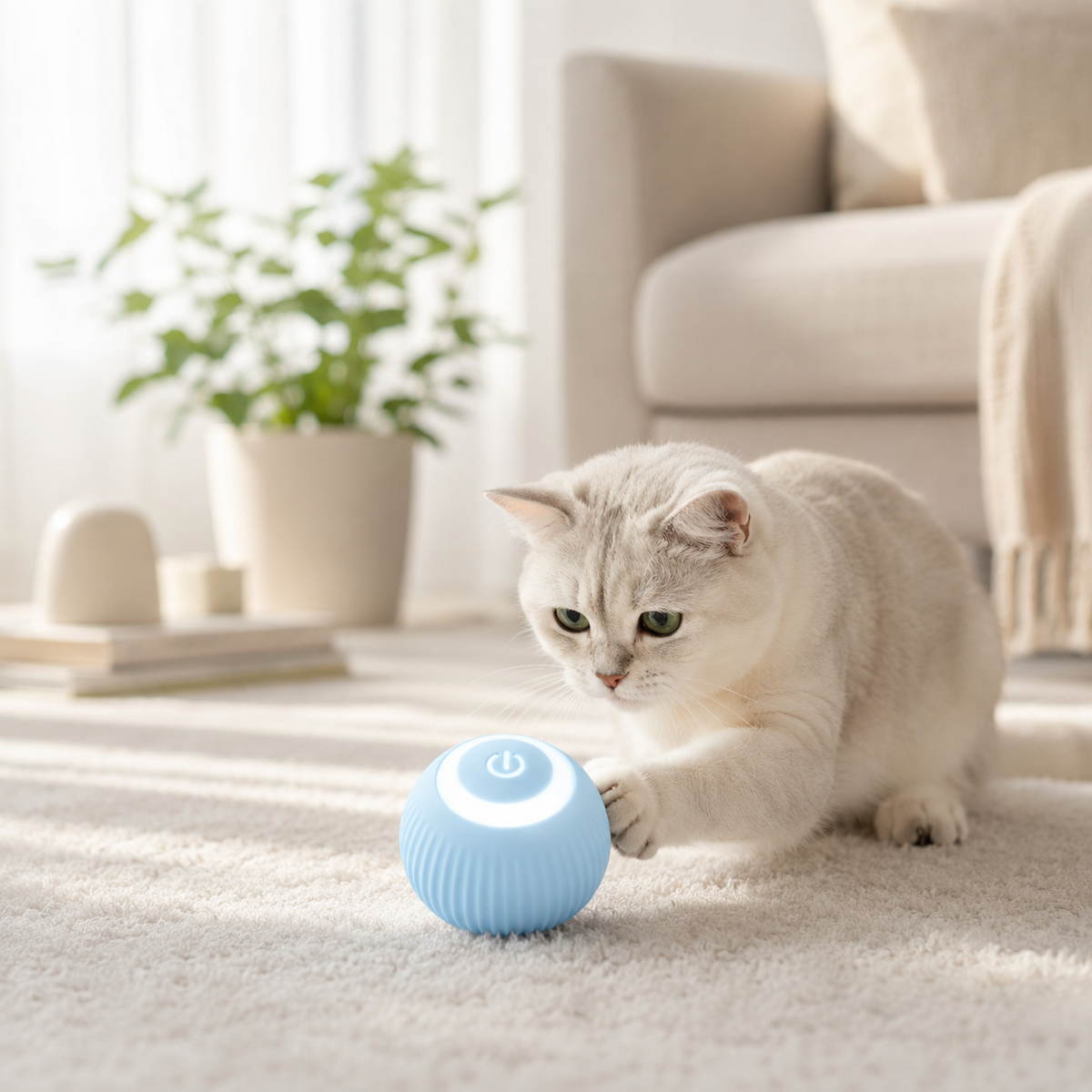 Pelota Interactiva LED para Gatos