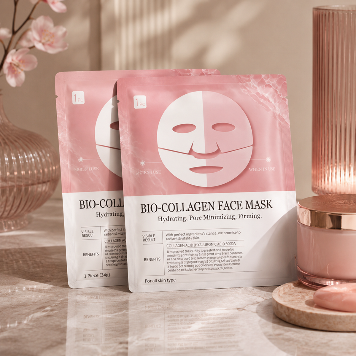 Mascarilla Facial de Biocolágeno | Hidratación, Firmeza y Luminosidad