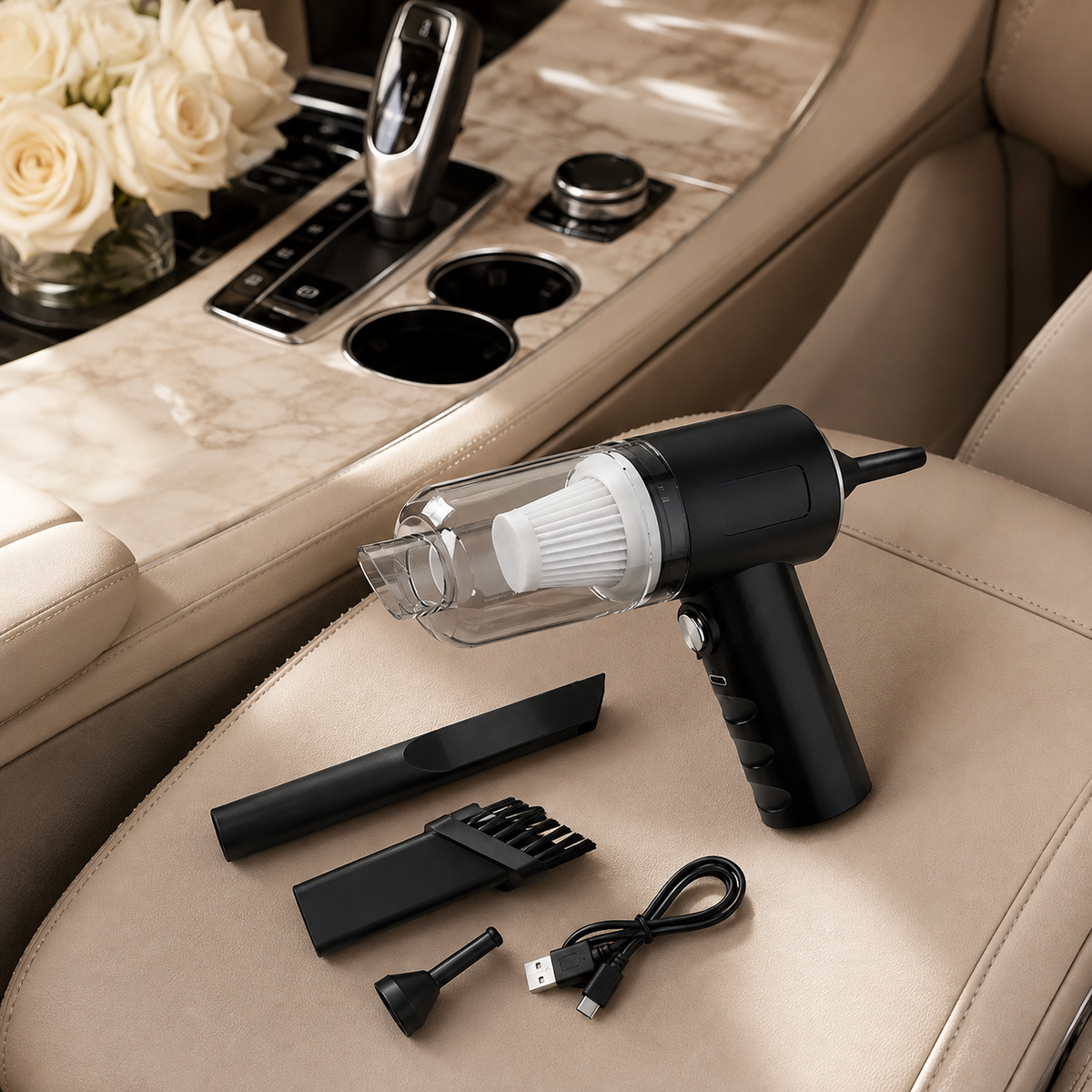 Mini Aspiradora Recargable para Auto y Hogar