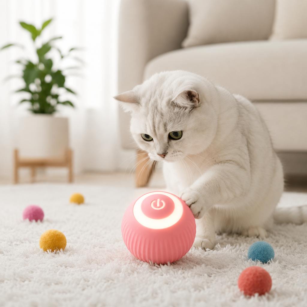Pelota Interactiva LED para Gatos