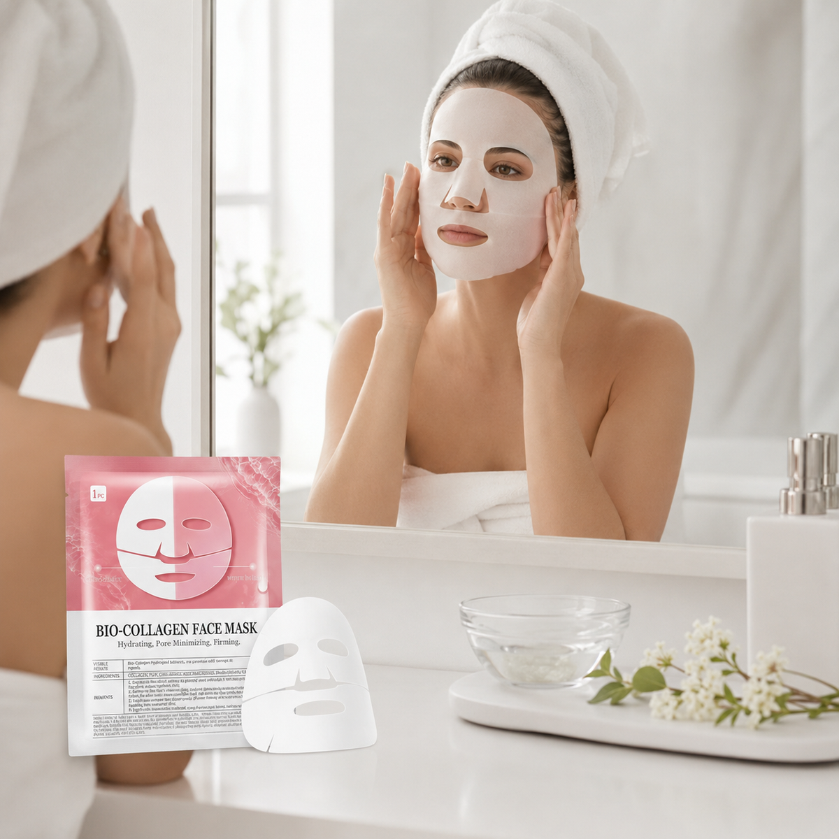 Mascarilla Facial de Biocolágeno | Hidratación, Firmeza y Luminosidad